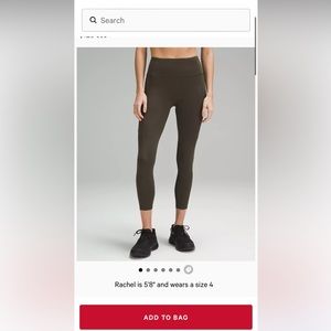 Lululemon Fast and Free leggings size 4 dark olive 25”